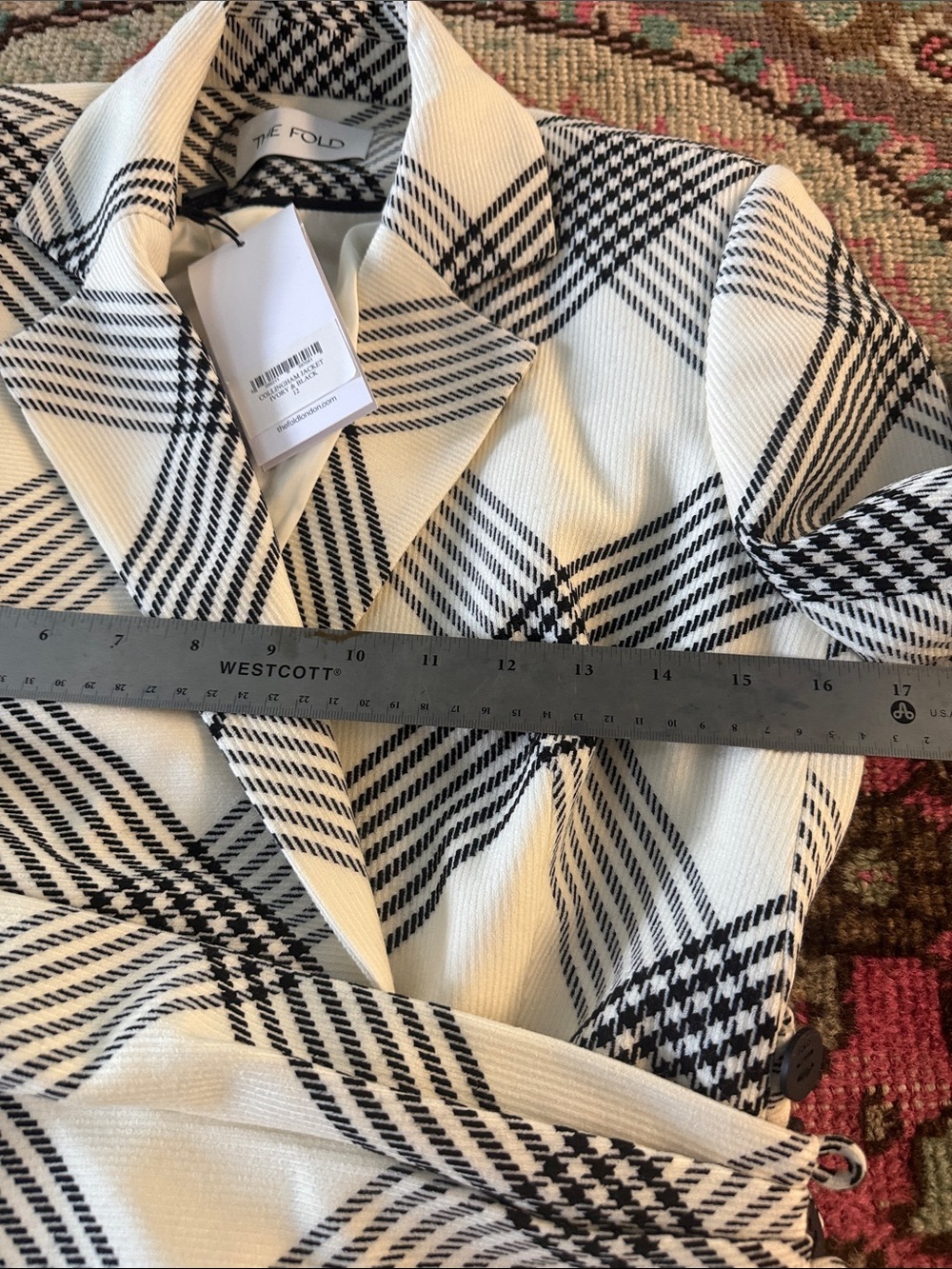 The Fold Black & White Plaid Wrap Blazer - Picture 7 of 7